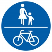 Gemeinsamer Geh- und Radweg Aufkleber 30cm