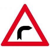 Achtung rechts Kurve Aufkleber 30cm