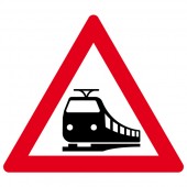 Unbeschränkter Bahnübergang Aufkleber 30cm