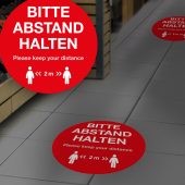 Bodenfolie – BITTE ABSTAND HALTEN (DE / EN)